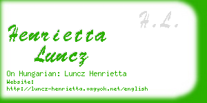 henrietta luncz business card